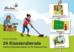 24 Klassendienste. Schöne Organisationskarten für Ihr Klassenzimmer