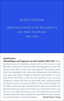 Abhandlungen und Fragmente aus dem Nachlass 1897-1925