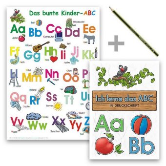 Das bunte Kinder-ABC - Set in Druckschrift, 3 Teile