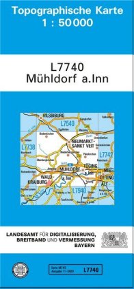 Topographische Karte Bayern Mühldorf a. Inn