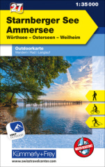 Starnberger See Ammersee Nr. 27 Outdoorkarte Deutschland 1:35 000