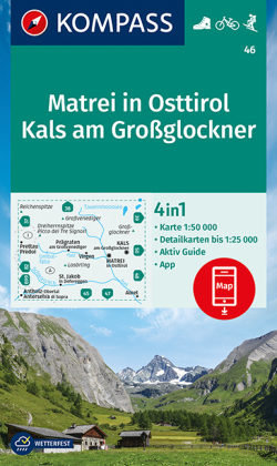 KOMPASS Wanderkarte Matrei in Osttirol, Kals am Großglockner