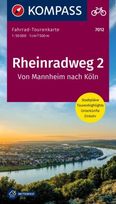 Fahrrad-Tourenkarte Rheinradweg 2, Von Mannheim nach Köln