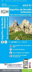 IGN Karte, Carte de randonnée (et plein air) Aiguilles de Bavella Solenzara Parc National de Corse