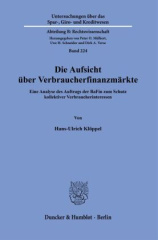 Die Aufsicht über Verbraucherfinanzmärkte.