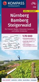 KOMPASS Fahrradkarte 3328 Nürnberg, Bamberg, Steigerwald 1:70.000