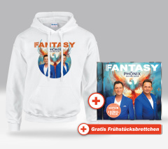 Phönix aus der Asche Fan-Set Kapuzenpulli weiß (XL) + CD + GRATIS Frühstücksbrettchen