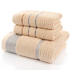 3-teiliges Frottiertuch-Set beige